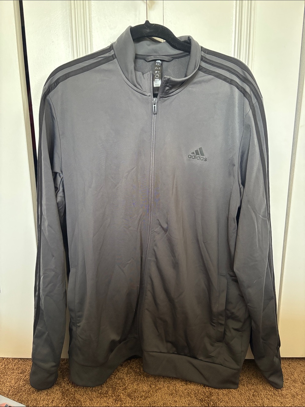 adidas Men's Charcoal Full-Zip Track Jacket